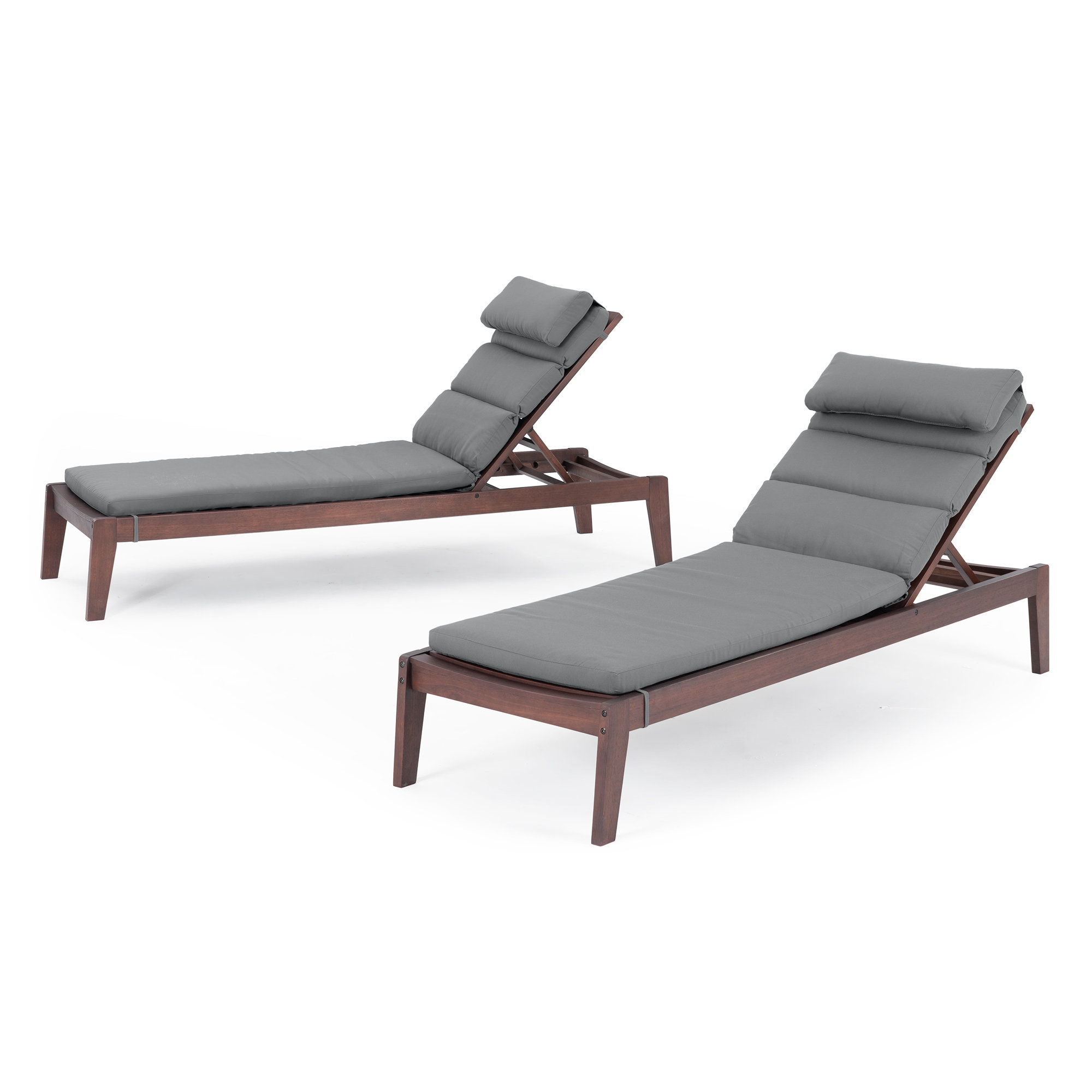 Corrigan Studio® Minhaj 85" Long Reclining Eucalyptus Chaise Lounge Set